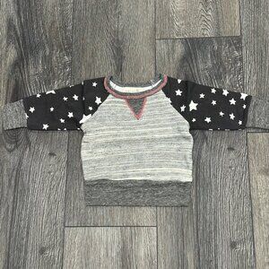 Miki Miette Grey, Black & Pink Star Sweatshirt, Size 3 Months, NWT